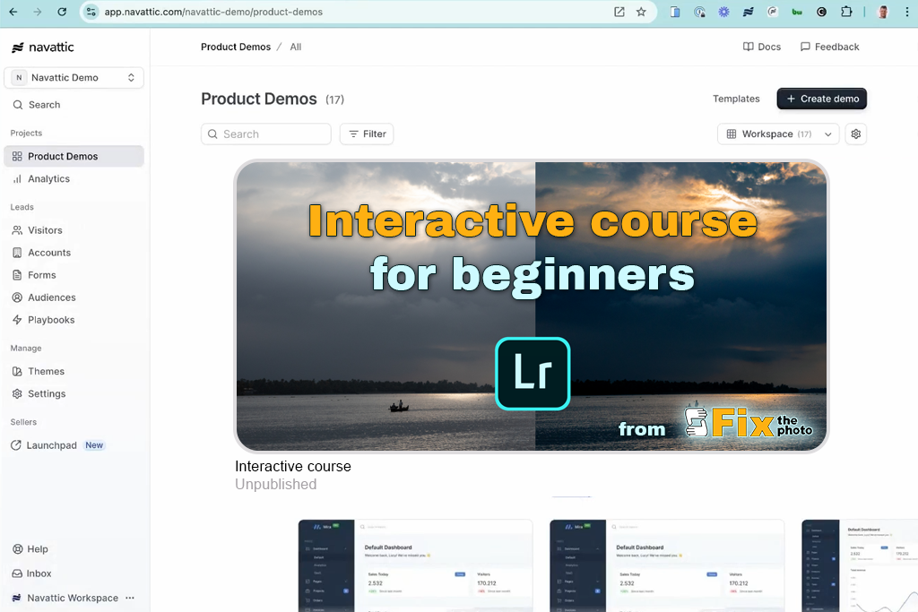 navattic interactive product demo software
