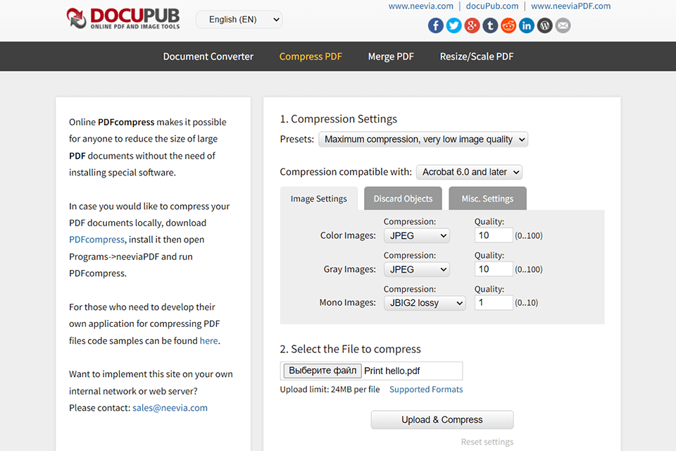 neevia online pdf compressorinterface