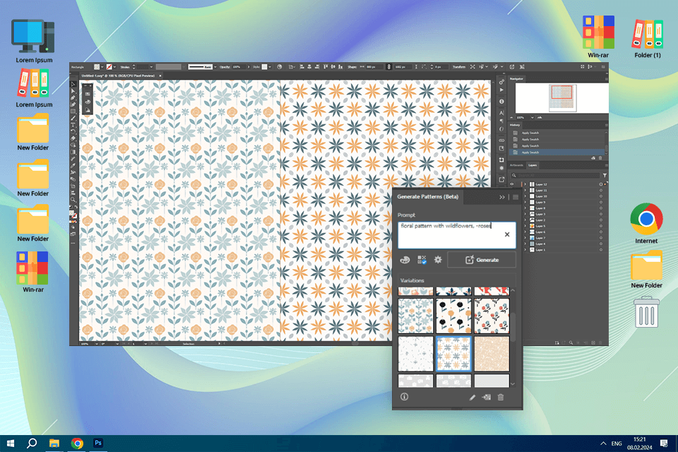 negative prompt in generative fill in illustrator