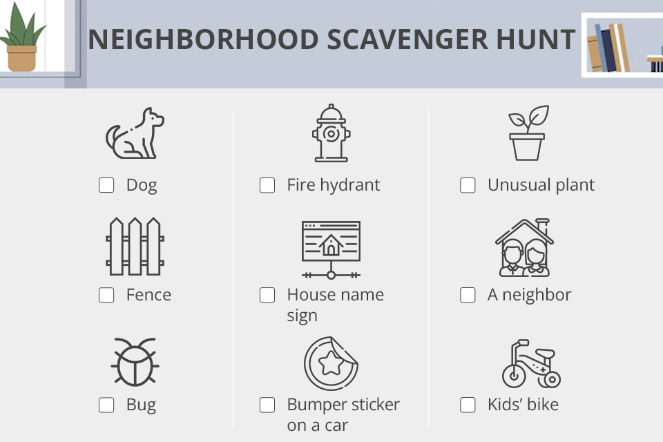 neighbourhood photo scavenger hunt ideas
