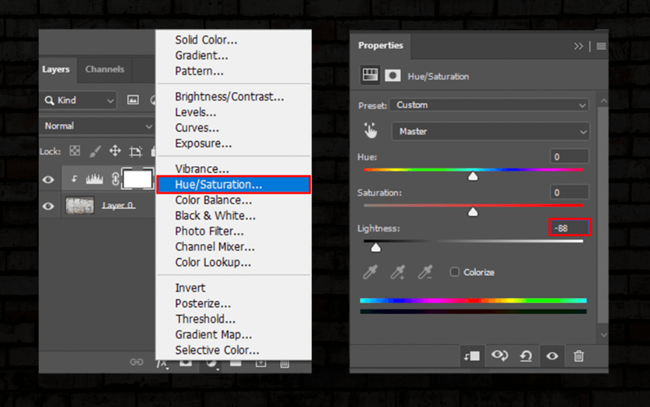 neon effect in photoshop hue saturation