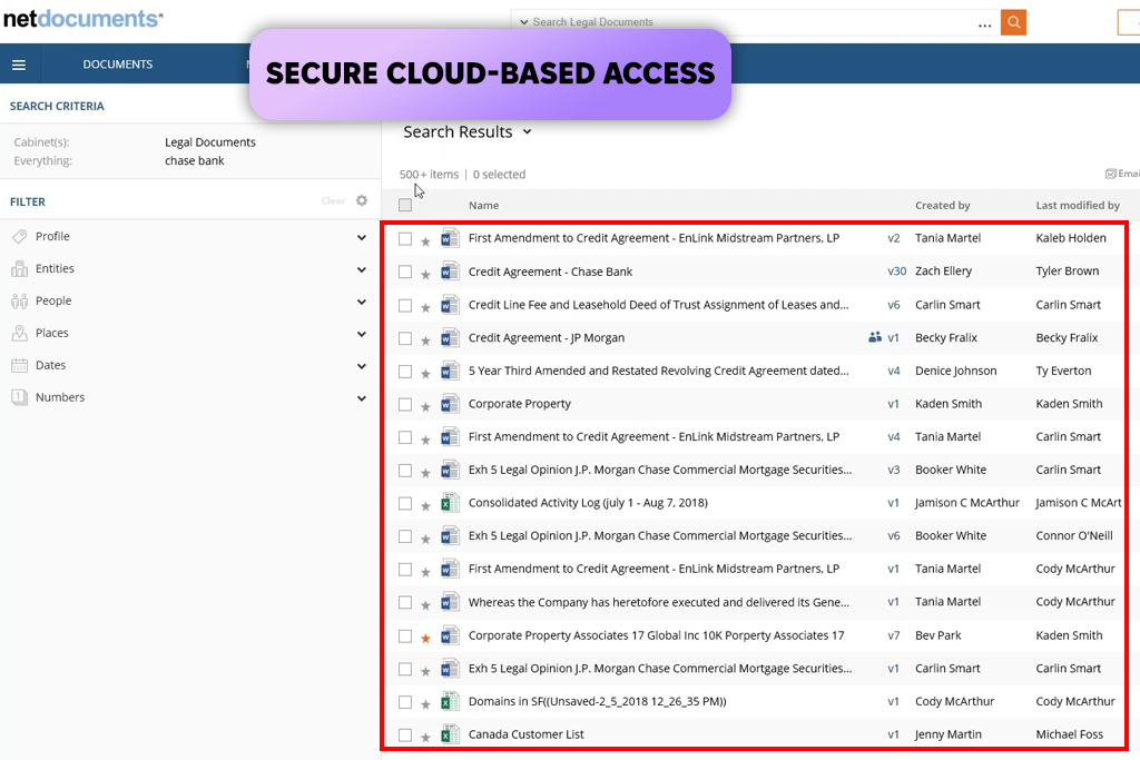 netdocuments interface