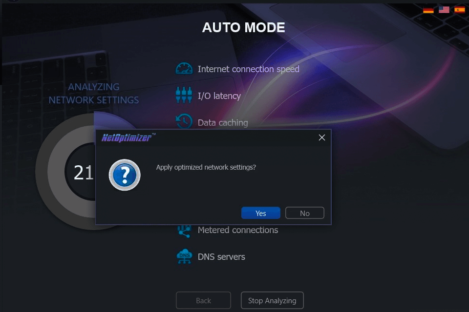 netoptimizer interface auto mode