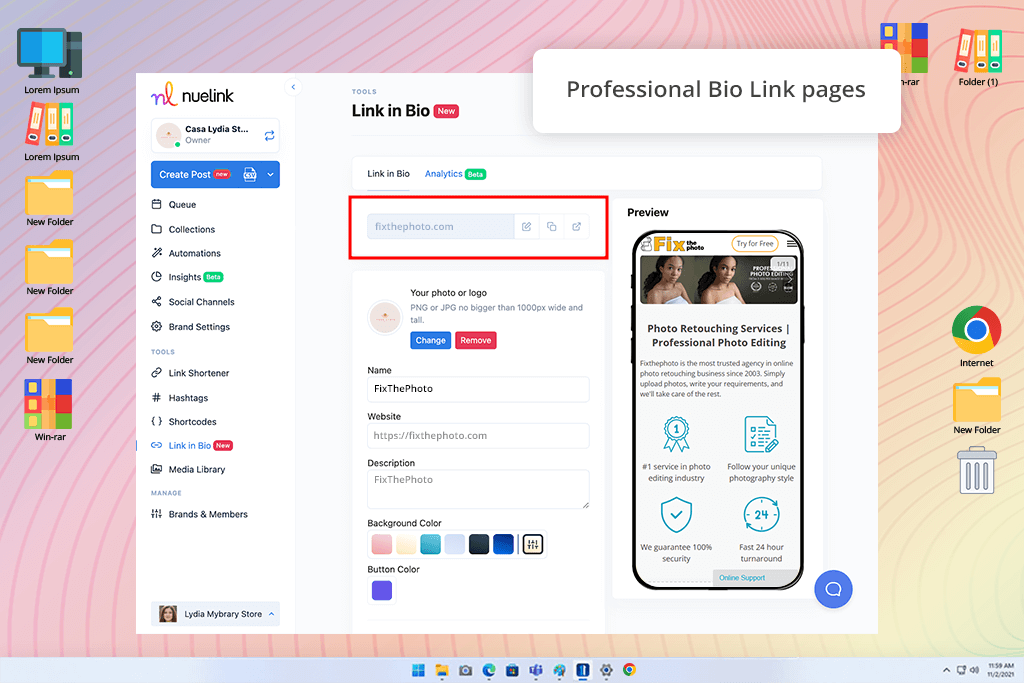 neulink link bio pages