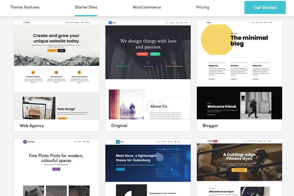 neve wordpress theme for graphic designers
