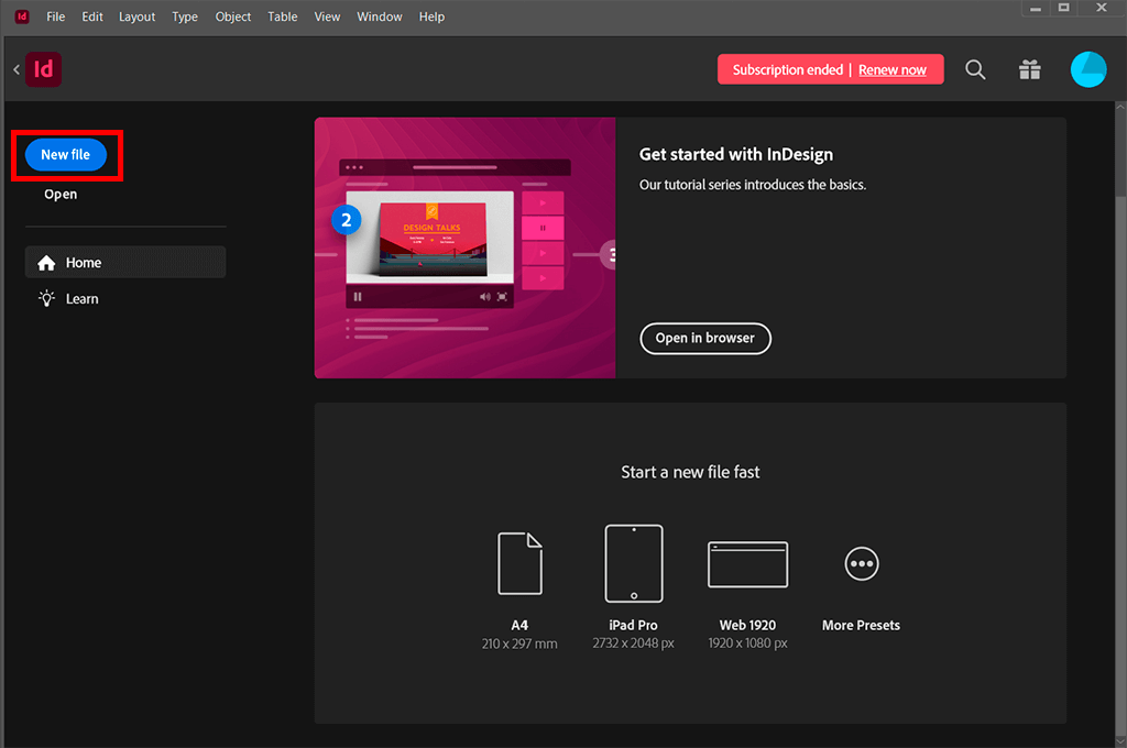 new file to crop a photo in indesign