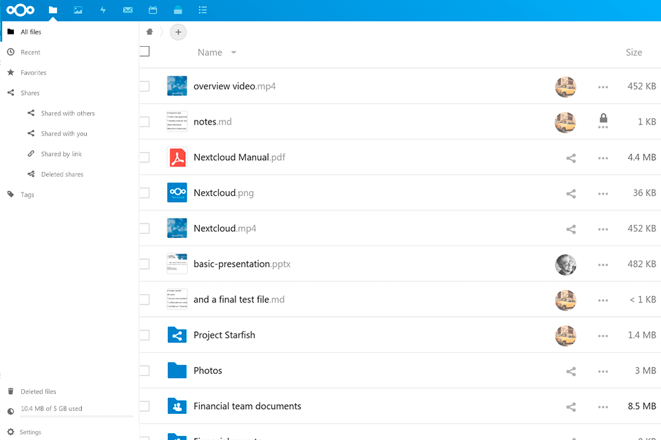nextcloud التخزين السحابي لواجهة الصور