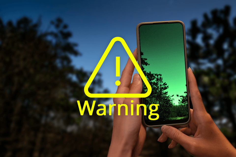 night vision camera app warning