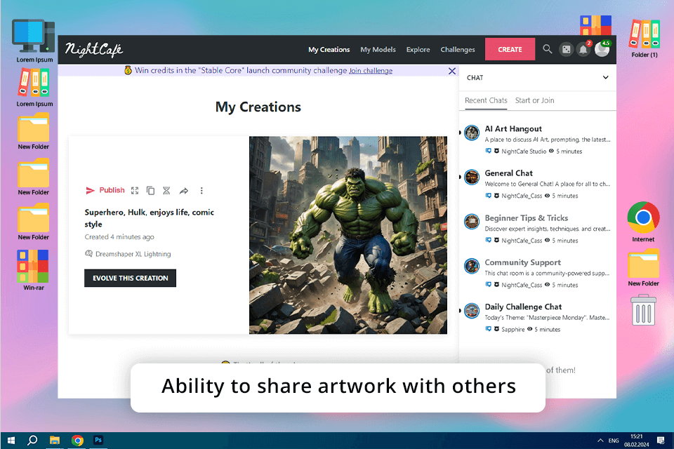 nightcafe ai comic generator interface