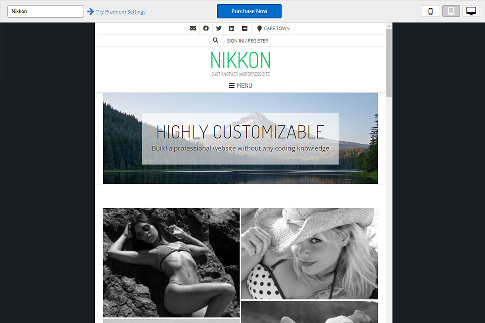 nikkon free wordpress theme for portfolios