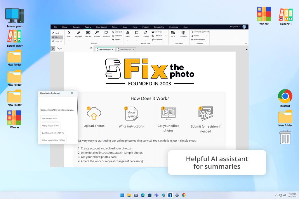 nitro pdf interface