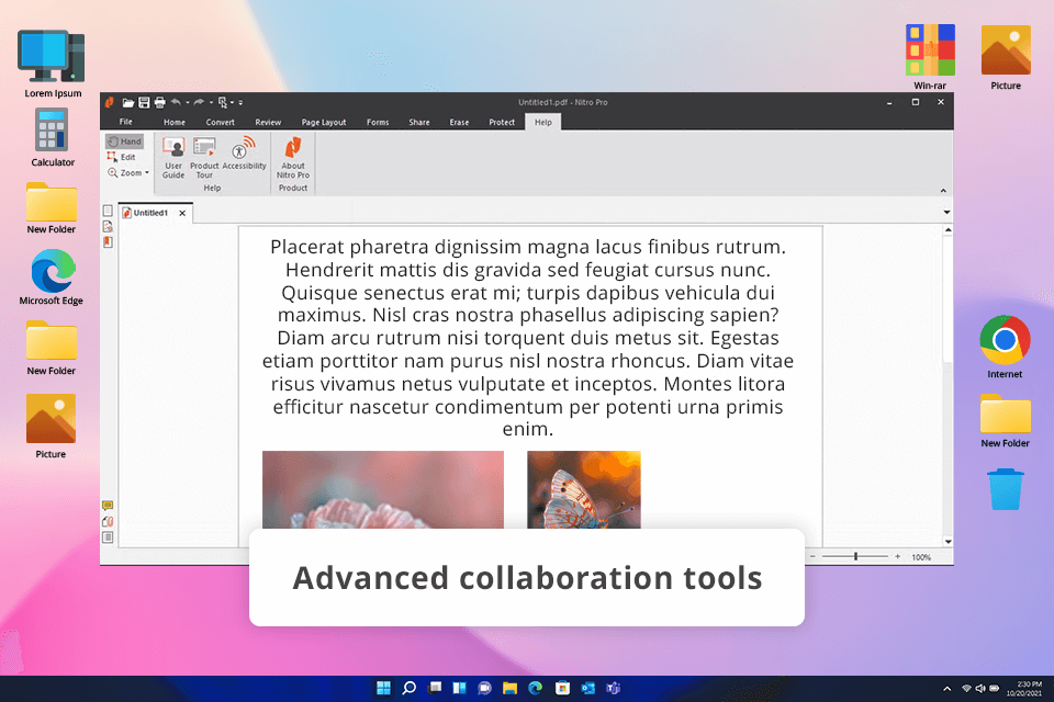 nitro pdf pro pdf reader for windows 11 interface