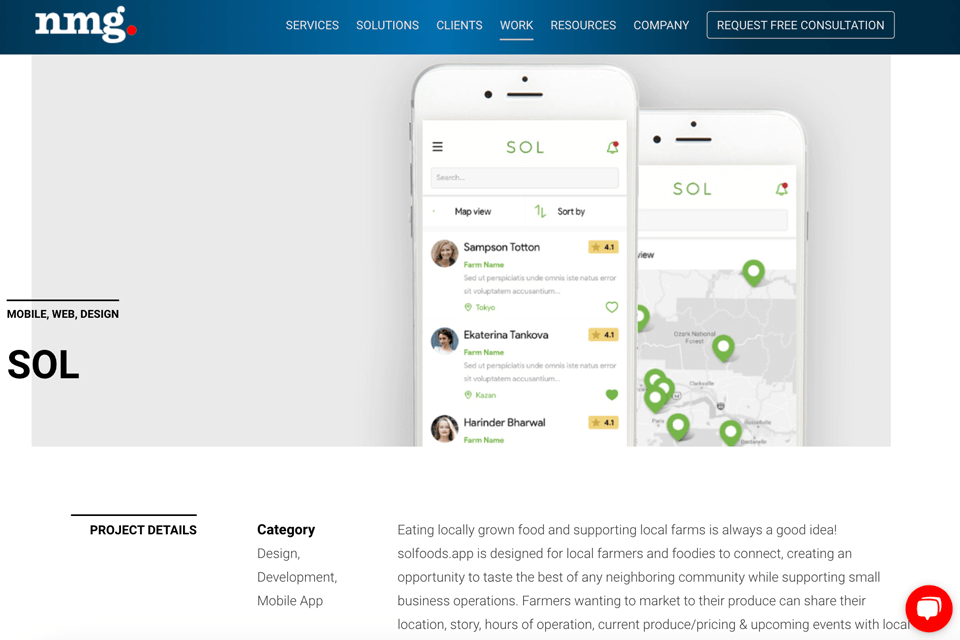 nmg ios app developers interface