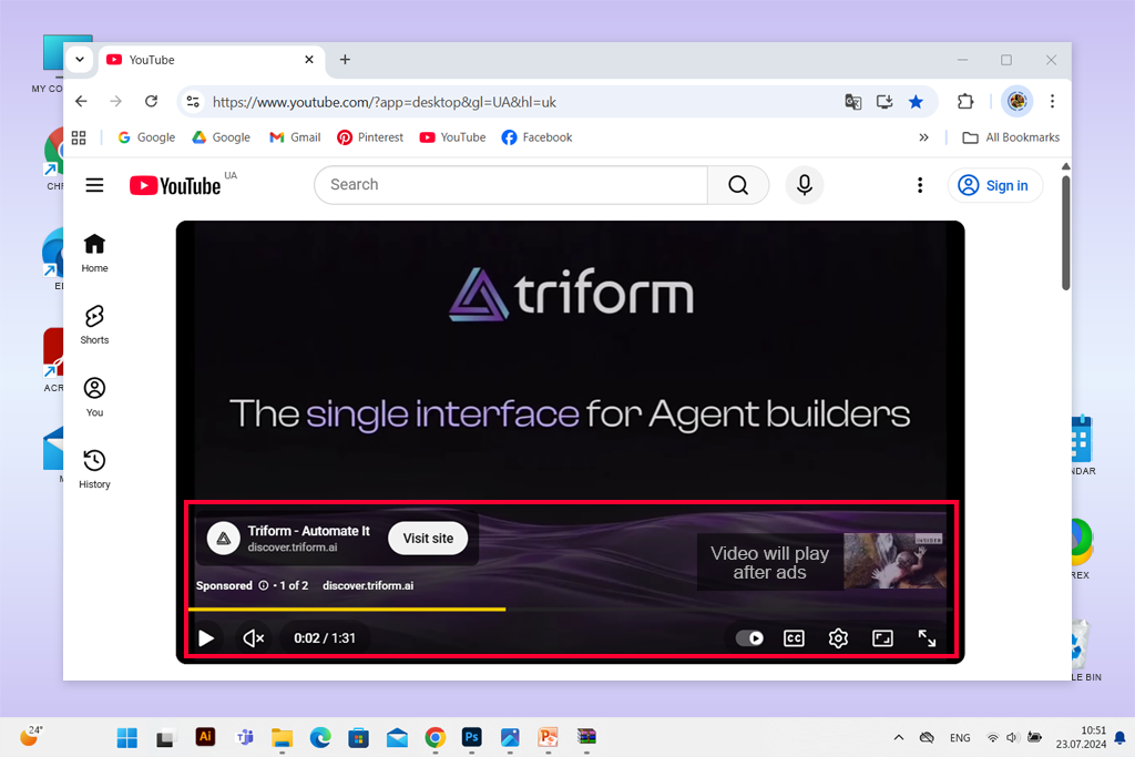 non-skippable youtube ad format