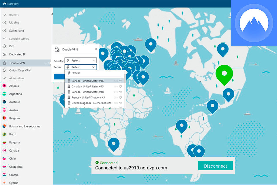 واجهة nordvpn