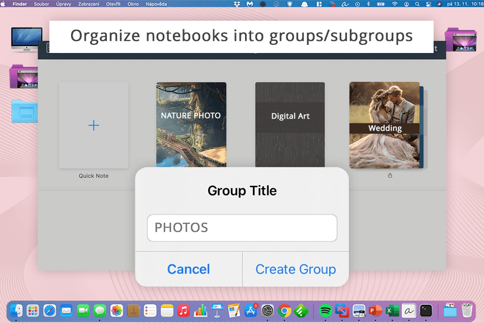 noteshelf group organization