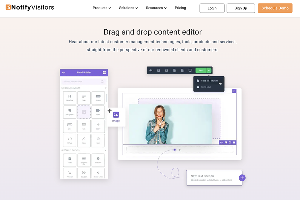 notifyvisitors email template builder