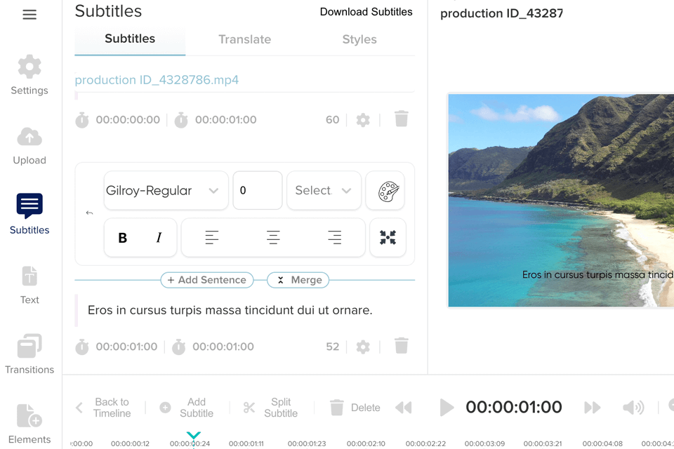 nova ai adding subtitles
