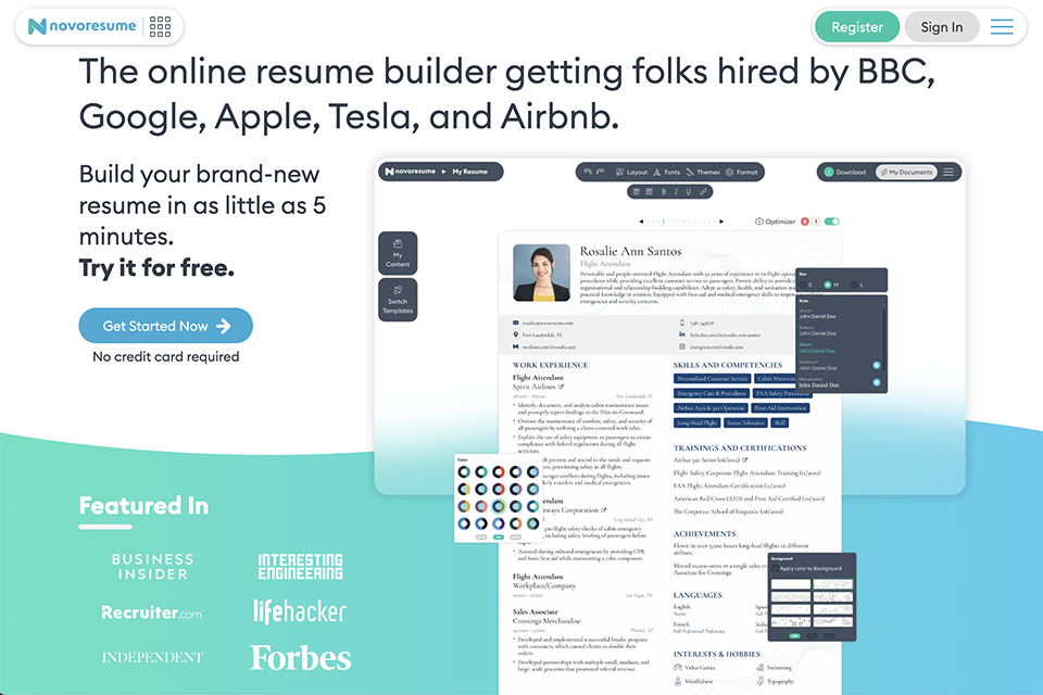 novoresume resume writing software