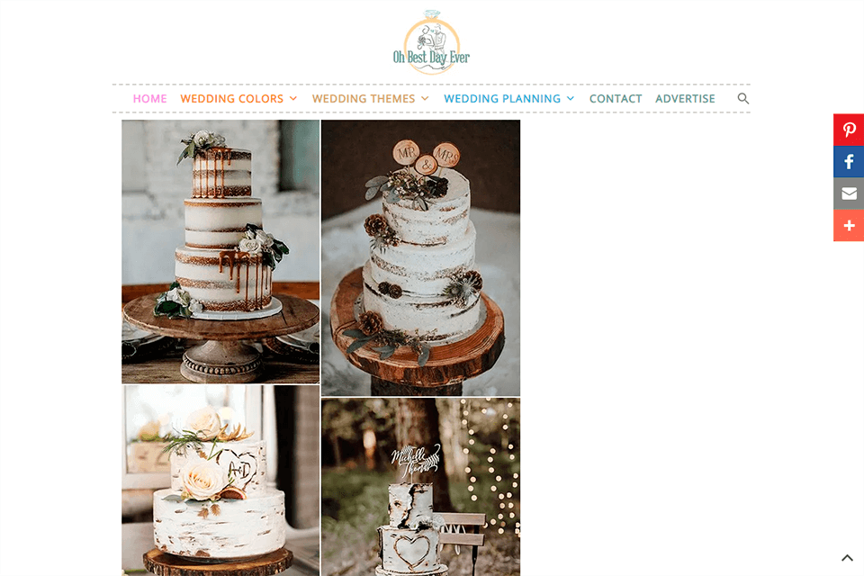 oh best day ever wedding blog interface