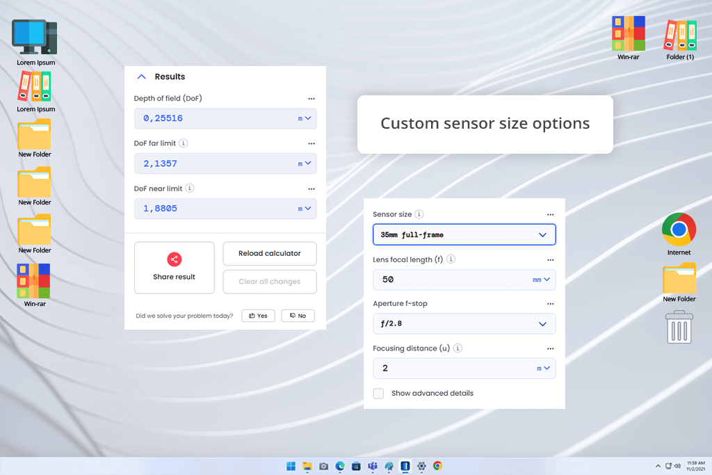 omni calculator depth of field calculator