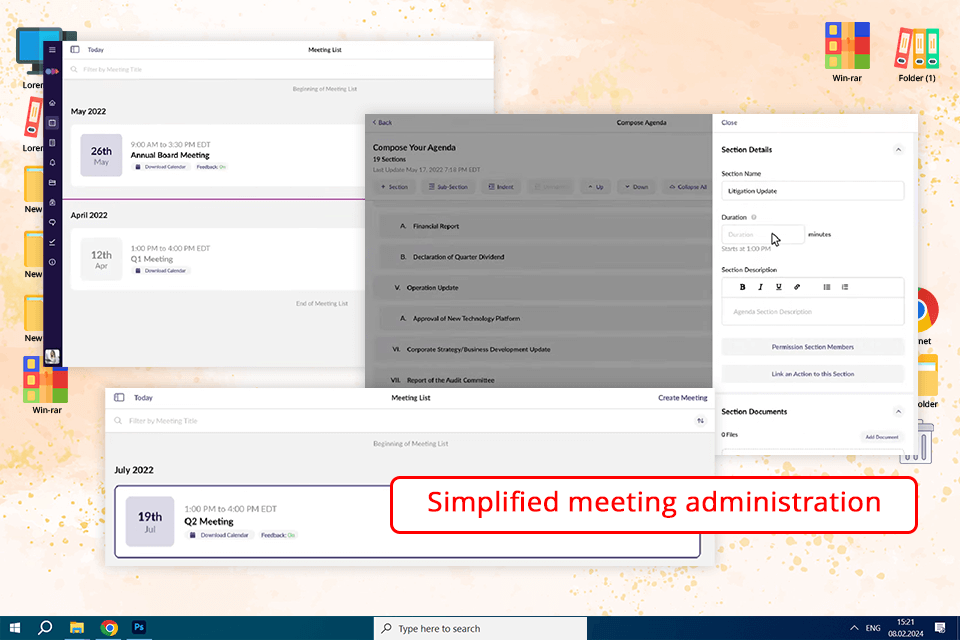 onboard board management software interface