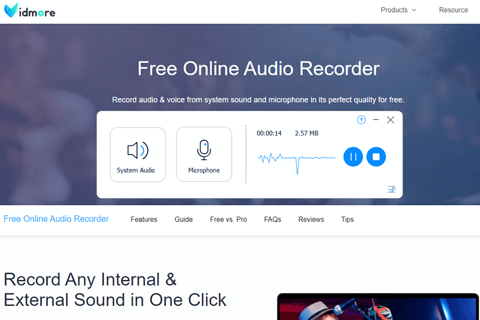 online audio recorder software interface