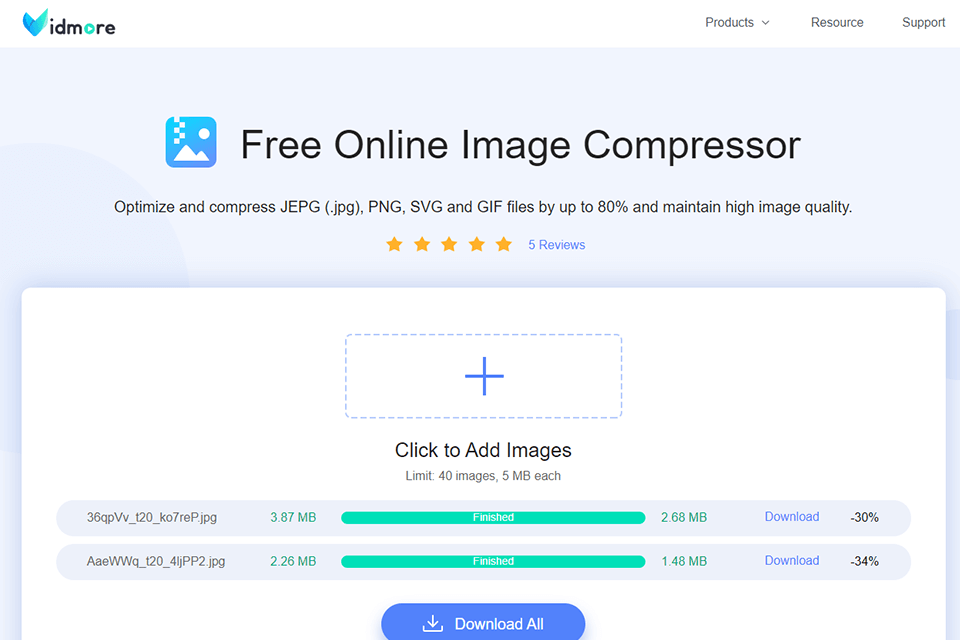 online image compressor software interface