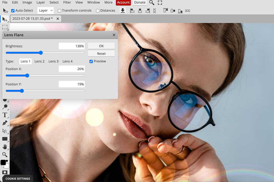 online photoshop editor interface