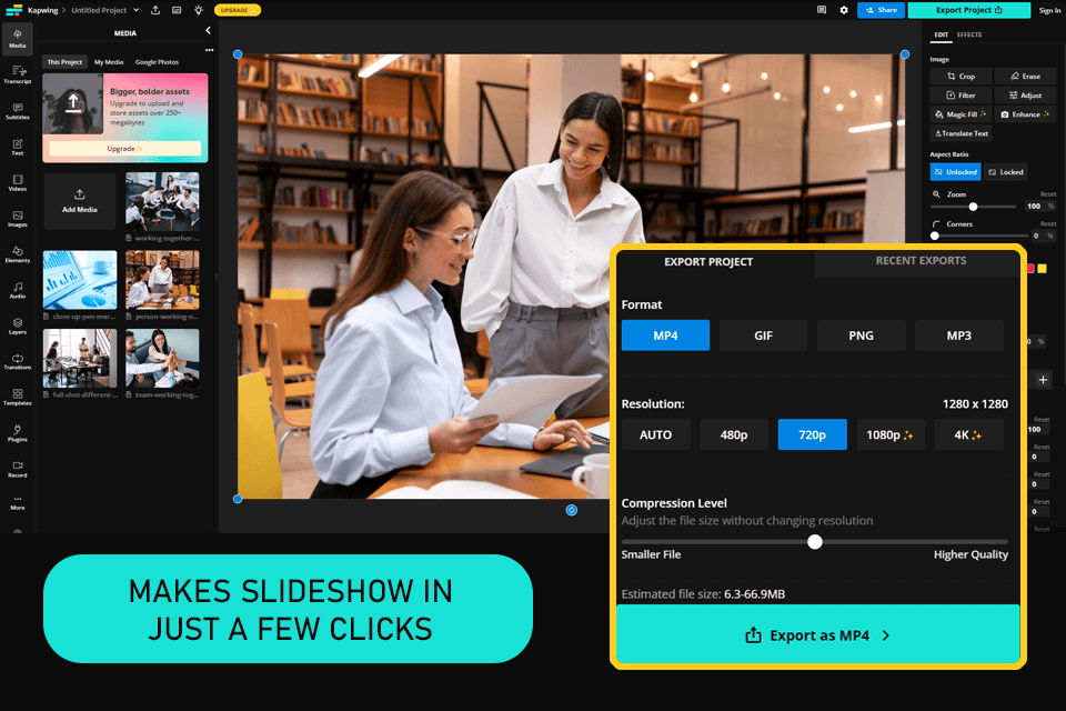 online slideshow maker kapwing
