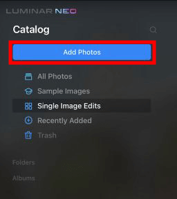 open a photo to edit raw in luminar