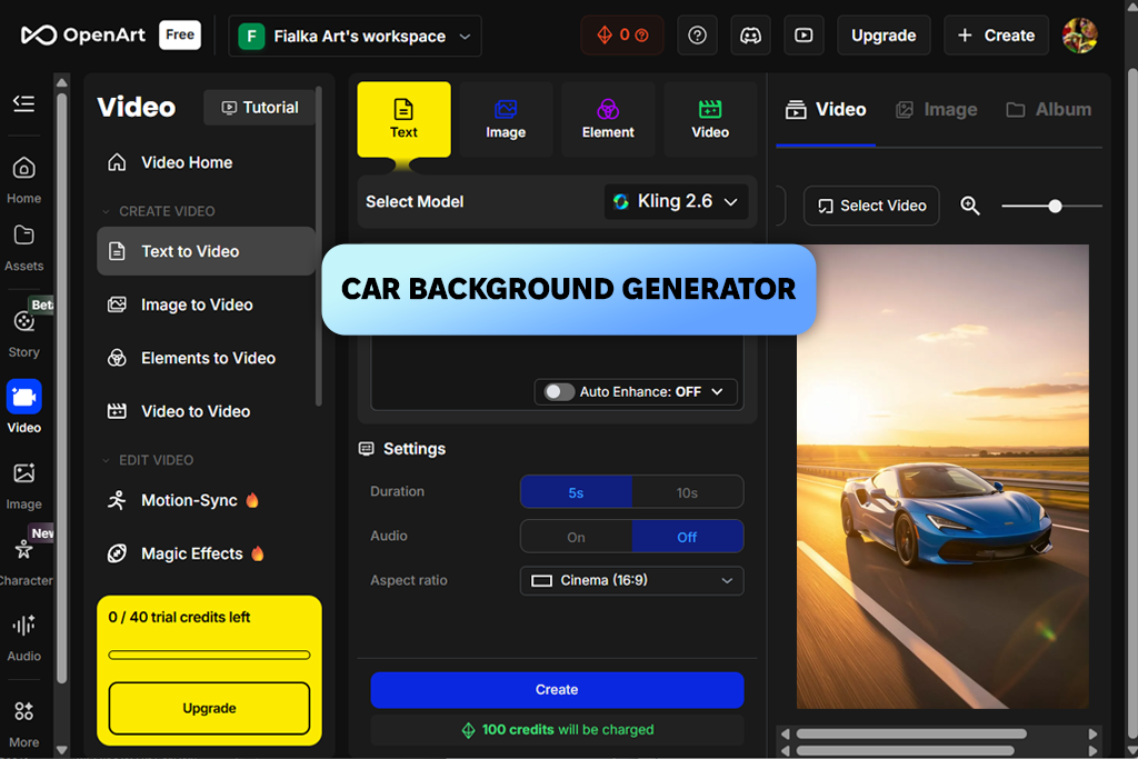 openart ai car video generator