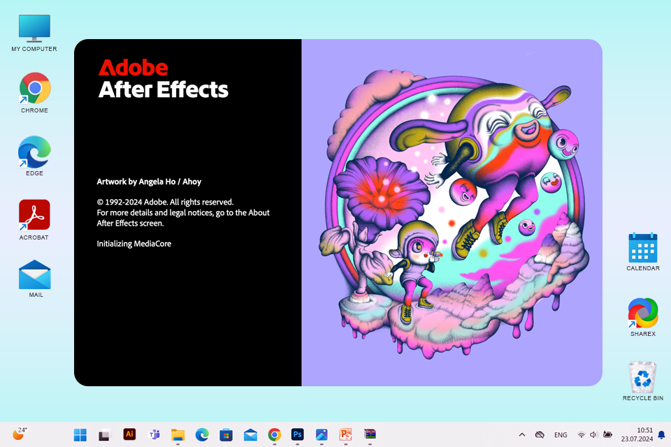 opening adobe after effects