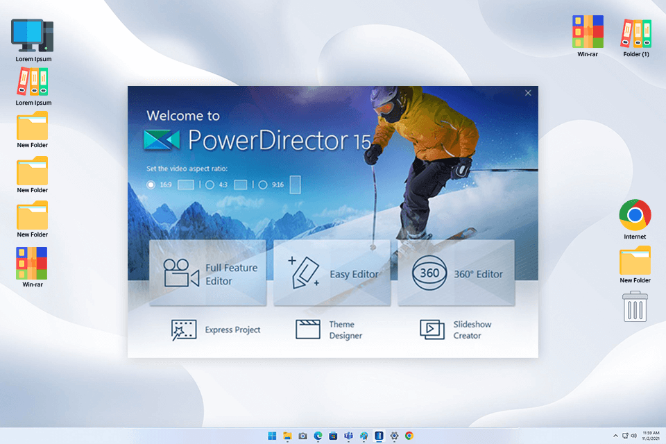 opening powerdirector 15