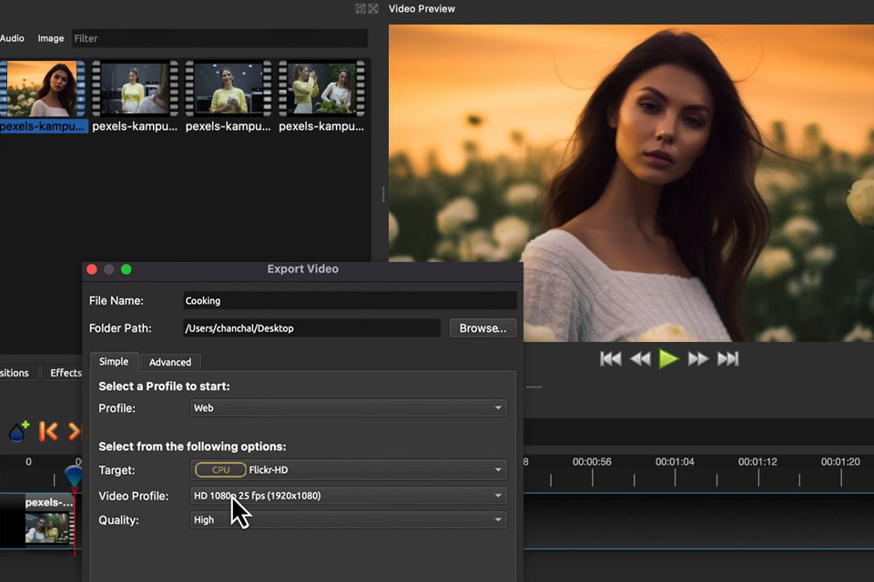 openshot video editing software for mac interface