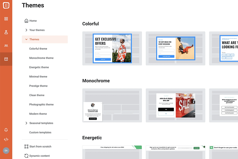 optimonk conversational marketing platform interface
