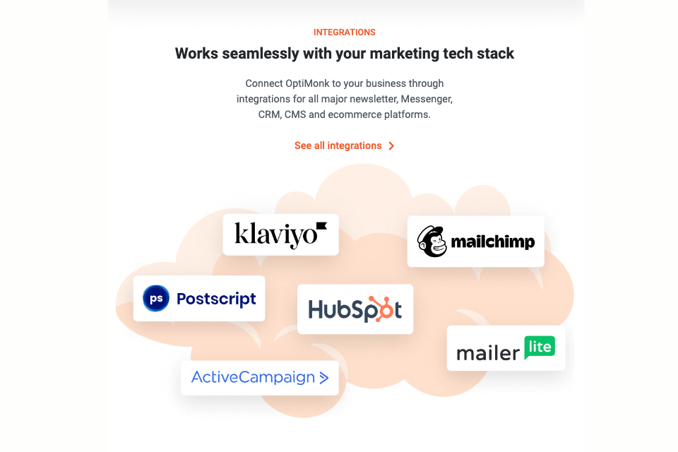 optimonk integrations