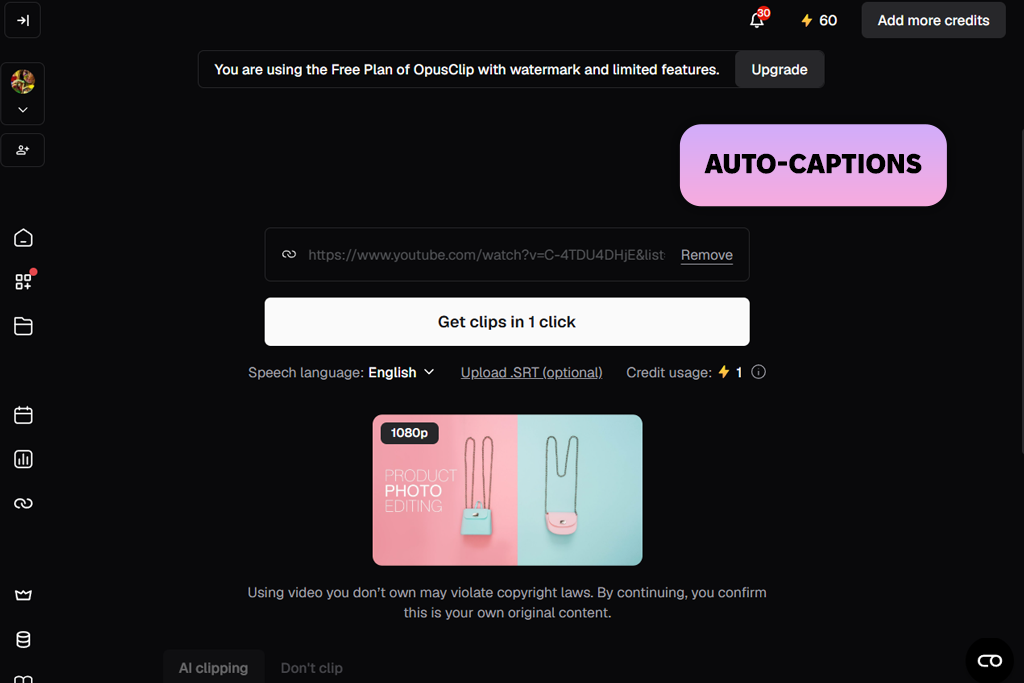 opusclip interface