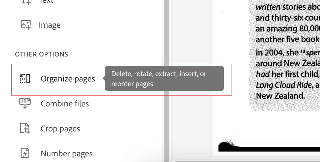 organize pages and edit pdf on mac with adobe acrobat online tools