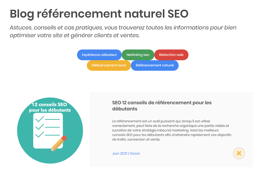 blog interface oscar