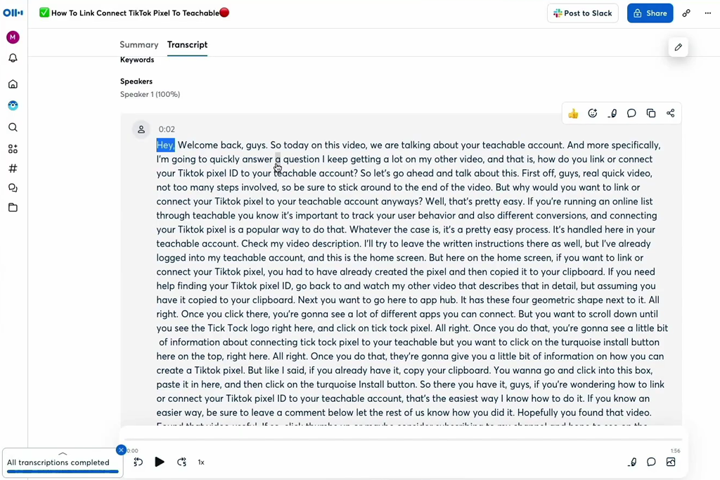 otter ai video to text converter