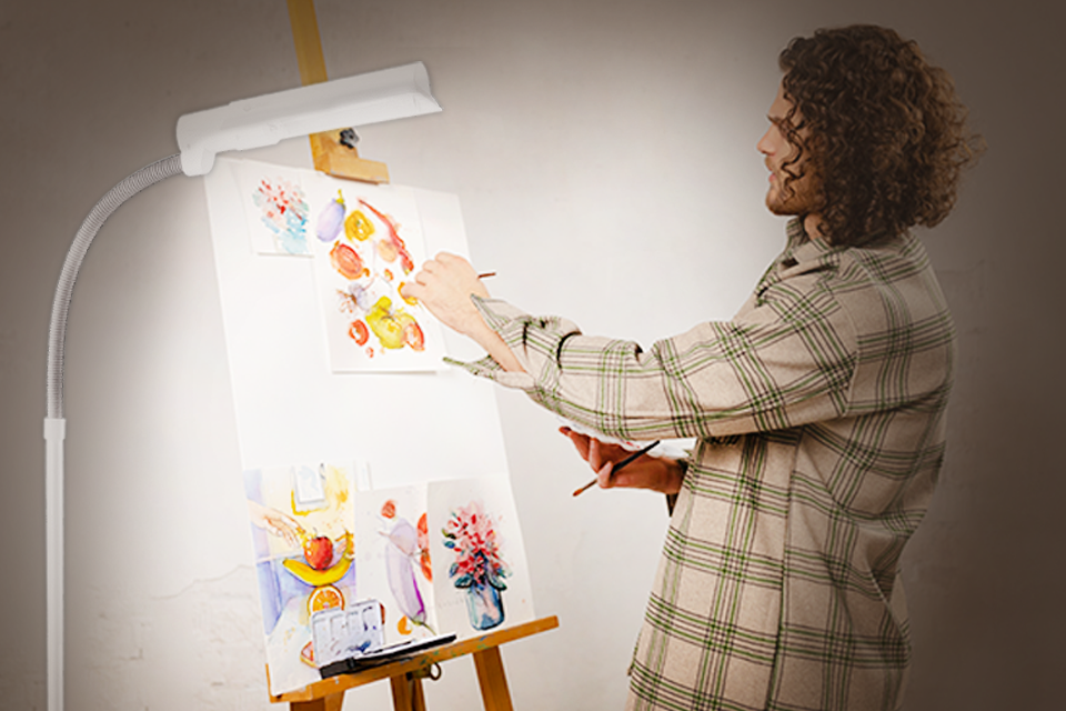 ottlite led floor daylight lamp for artists