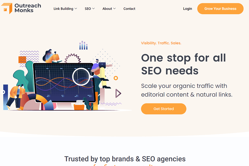 outreach monks outbound marketing company interface
