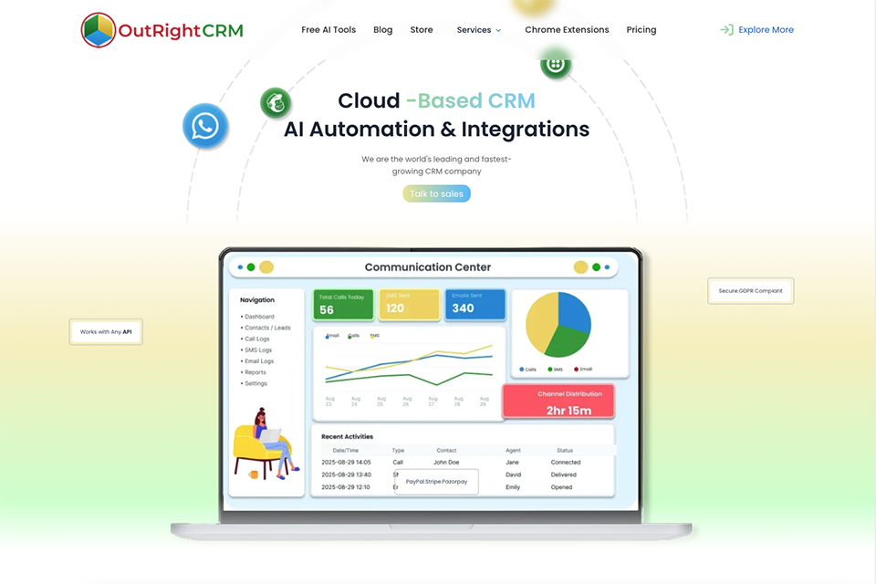outrightcrm customer management software