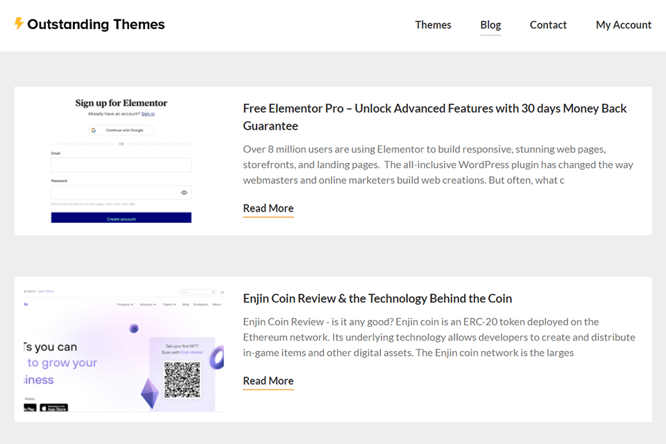 outstanding themes for wordpress blog