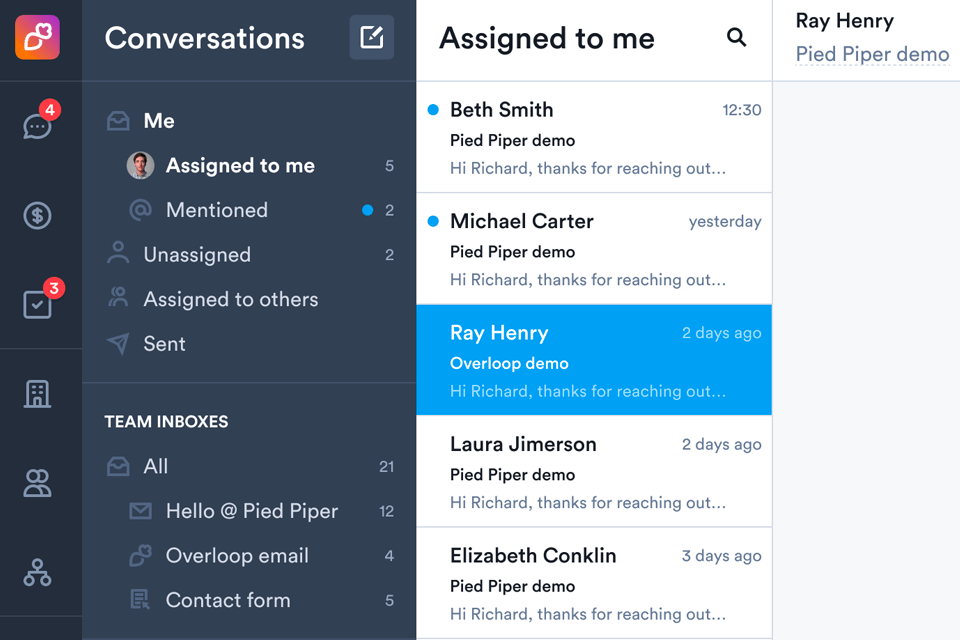 overloop cold email software interface