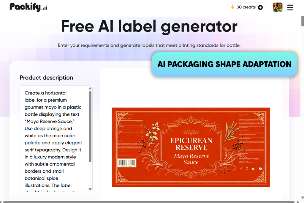 packify ai label generator