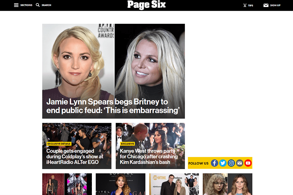 page six entertainment blog