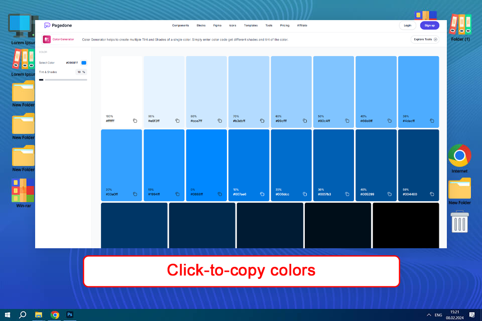 pagedone color palette tester