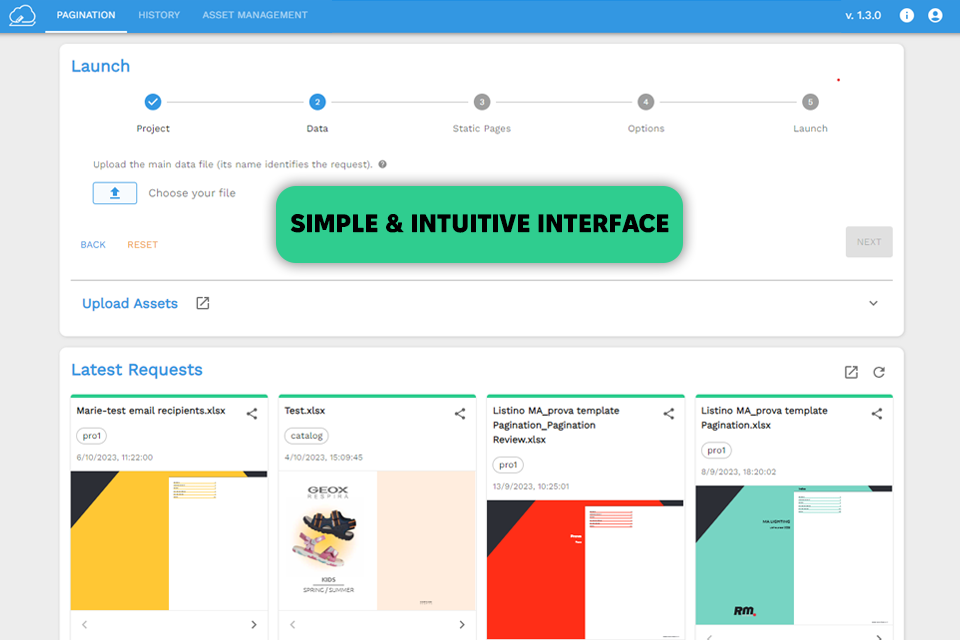 pagination interface
